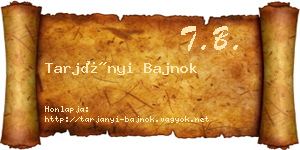 Tarjányi Bajnok névjegykártya